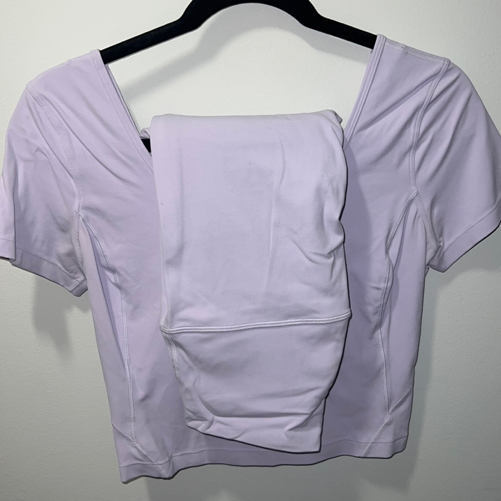 lululemon lavender dew align tee & legging set - size 6